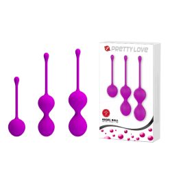 PRETTY LOVE 3 db-os Kegel ball szett - lila