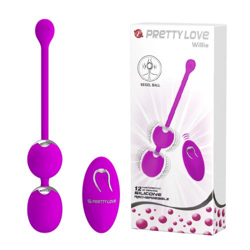 PRETTY LOVE Willie távirányítható gésagolyó páros – szilikon