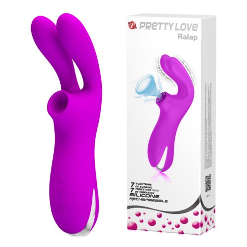 PRETTY LOVE Ralap léghullámos csiklóizgató vibrátor – 7 szívó mód, szilikon