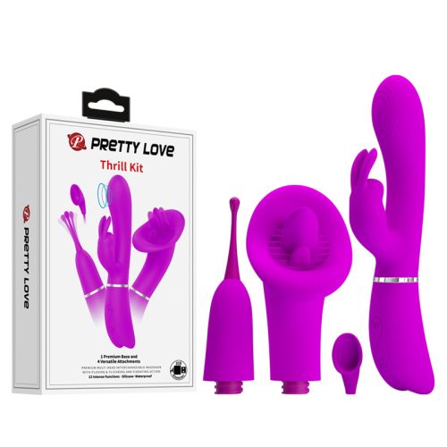 PRETTY LOVE Thrill Kit vibrátor cserélhető kiegészítőkkel