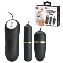   PRETTY LOVE Double Vibro-Bullets – dupla vibráló tojás, elektrostimulációval
