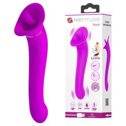   PRETTY LOVE Faust nyelves vibrátor – 12 mód, léghullámos csiklóstimuláció + vibráció, vízálló szilikon