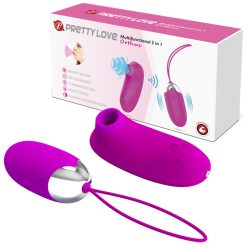   PRETTY LOVE Orthus - léghullámos csiklóizgató és vibráló tojás távírnyítóval