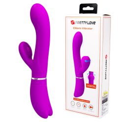   PRETTY LOVE csiklókaros G-pont vibrátor – lila, dupla stimuláció, 12 rezgésmóddal