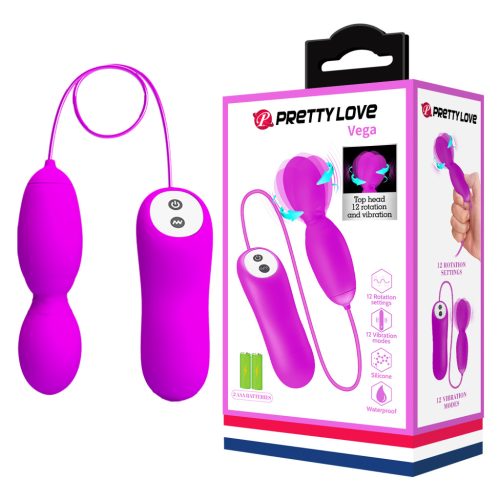 PRETTY LOVE Vega vibráló tojás forgó funkcióval