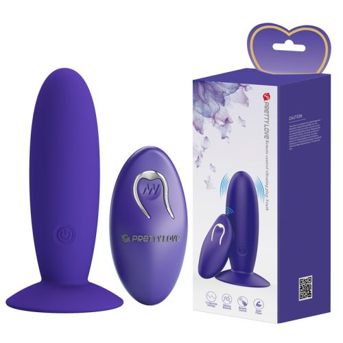 Pretty Love távirányítós vibráló anál plug – lila, 12 rezgésmód, USB tölthető, vízálló