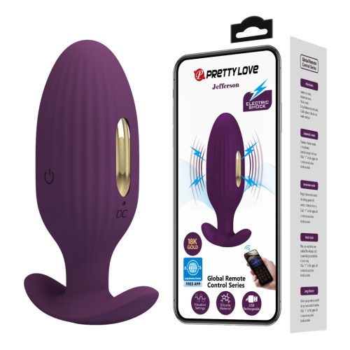 PRETTY LOVE Jefferson app-irányítható anál plug – lila