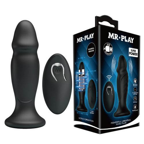 Mr. Play – vibráló anál dugó, 12 módos, újratölthető, szilikon
