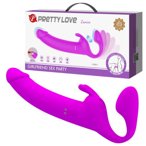 PRETTY LOVE Zanini strapless strap-on dupla vibrátor