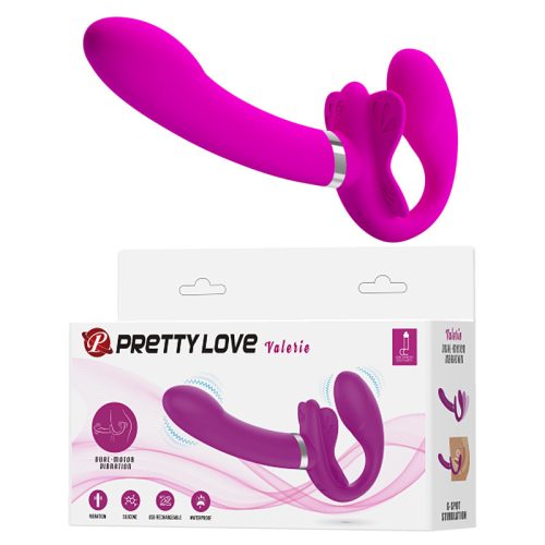 PRETTY LOVE Valerie strapless strap-on kétvégű vibrátor