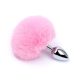Golyós anál plug műszőrös farokkal - pink
